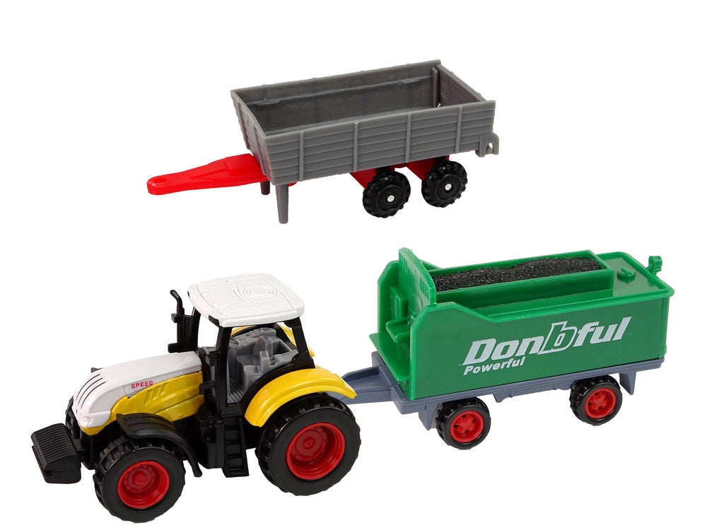 Leksaksfordon lantbruk set 12 delar metall/plast med 3 traktorer