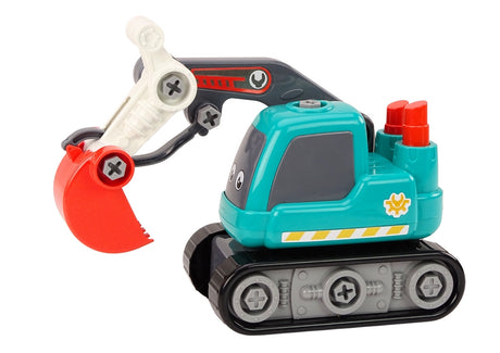 Leksaksgrävmaskin 30 cm med verktyg och rörlig skopa, 3+ år