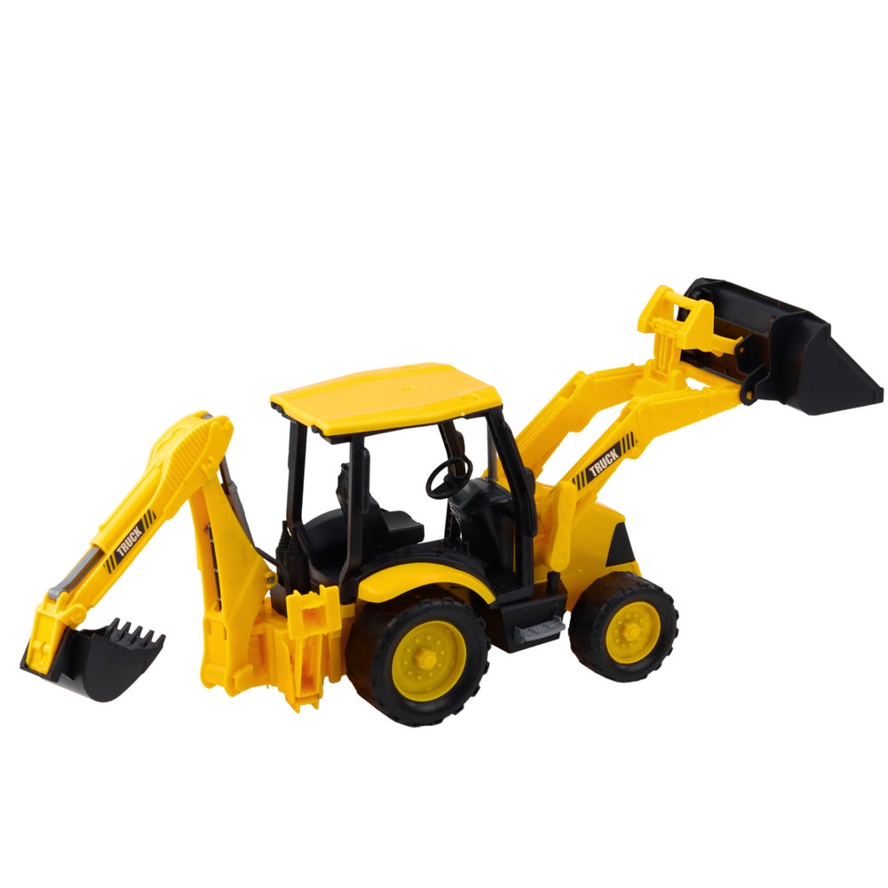 Leksaksgrävmaskin med dragbackdrift, rörlig arm och skopa