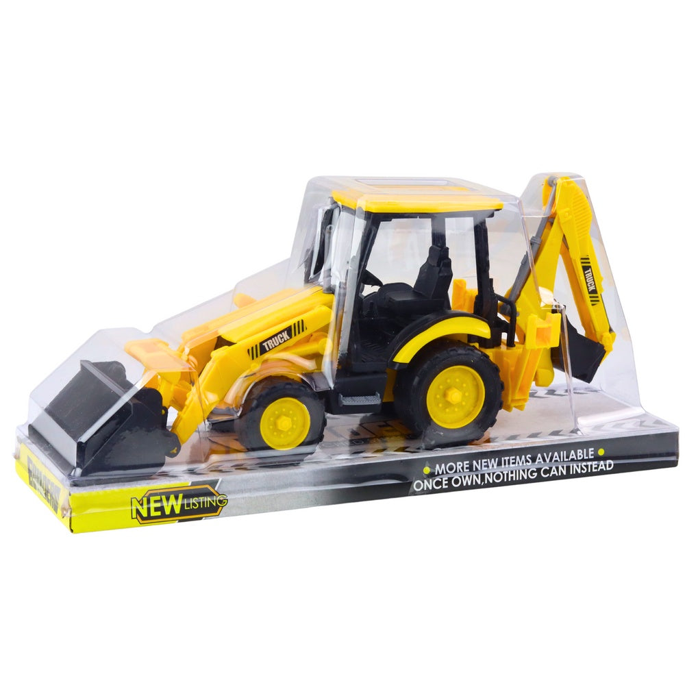 Leksaksgrävmaskin med dragbackdrift, rörlig arm och skopa