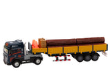 Leksakslastbil med trailer 1:24 38 cm ljus/ljud 4 koner 2 tunnor