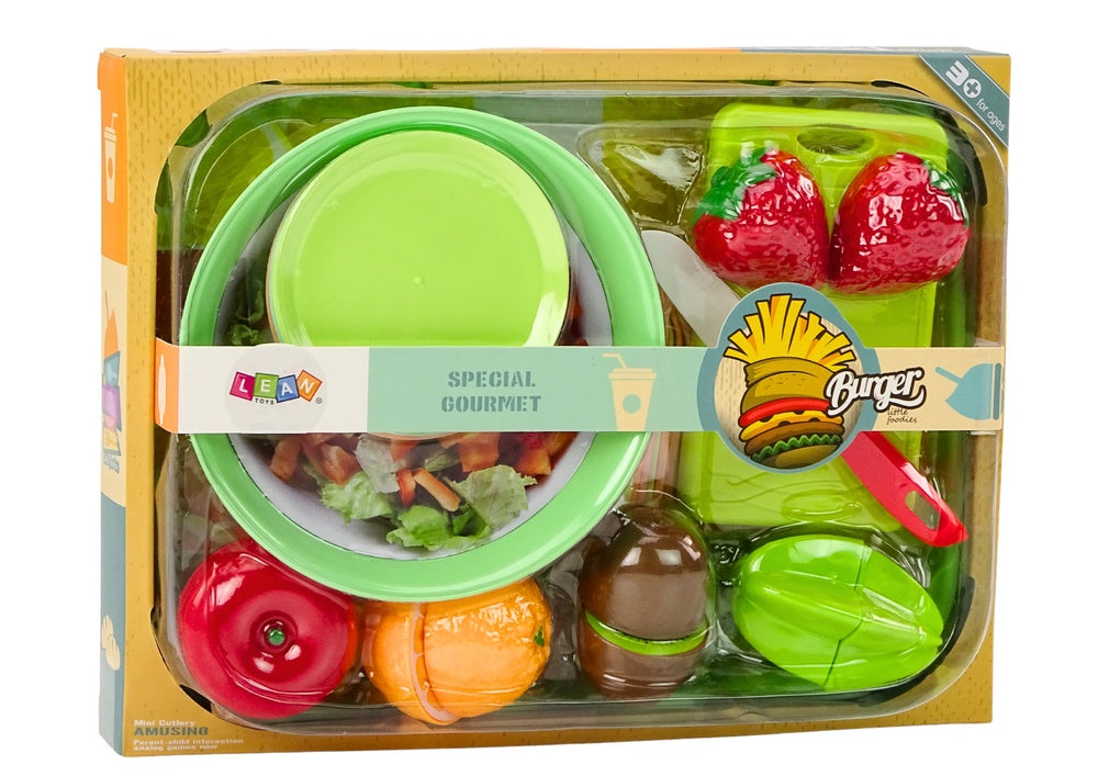 Leksaksmat fruktskärningsset 25 delar med skärbräda och tallrikar