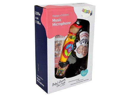 Leksaksmikrofon för barn med ljus, melodier och inspelning 20 sek