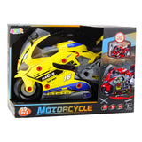 Leksaksmotorcykel 2-i-1 med verkstad ljus/ljud rökfunktion 43 cm