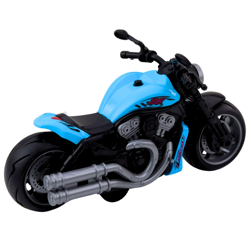 Leksaksmotorcykel blå med ljus och ljud, 22,5 cm, inkl. 3x AG13