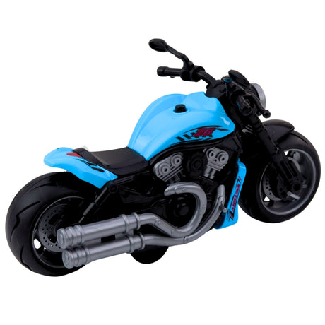 Leksaksmotorcykel blå med ljus och ljud, 22,5 cm, inkl. 3x AG13