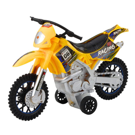 Leksaksmotorcykel dirt bike off-road med ljus/ljud 27 cm, batterier