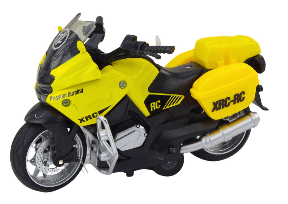 Leksaksmotorcykel med friktionsdrift 16 cm, 6-pack (slumpad design)