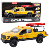 Leksaks off-road pickup 1:12 med avtagbar kajak, ljus & ljud 24 cm