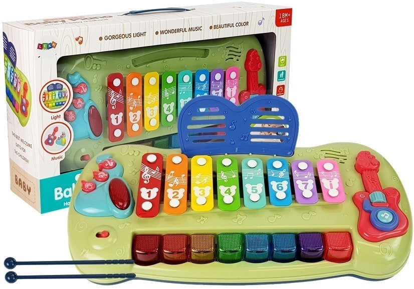 Leksakspiano baby grand med ljus, 8 toner och melodier, 18+ mån