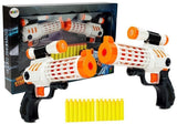 Leksakspistolset 2-pack med skumkulor med sugkoppar, svart/vit
