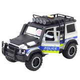 Leksakspolisbil off-road med hästsläp, ljus/ljud, hästfigur 40 cm
