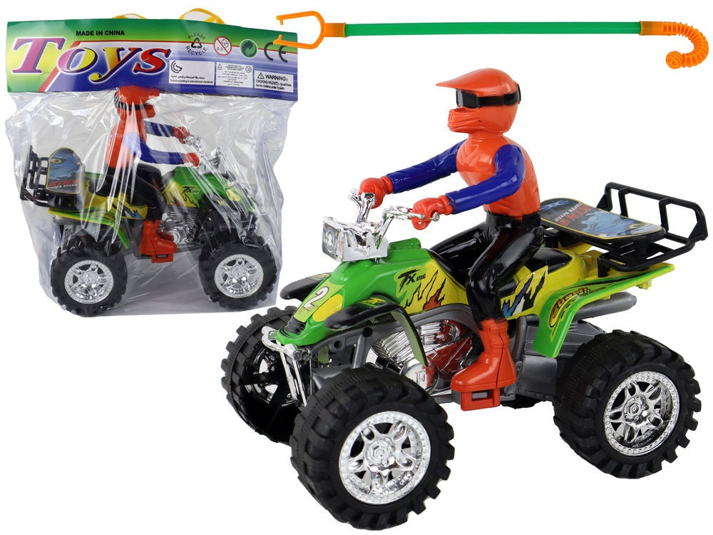Leksaksquad friktionsdrift med pusher 19 cm grön/gul 3+ år