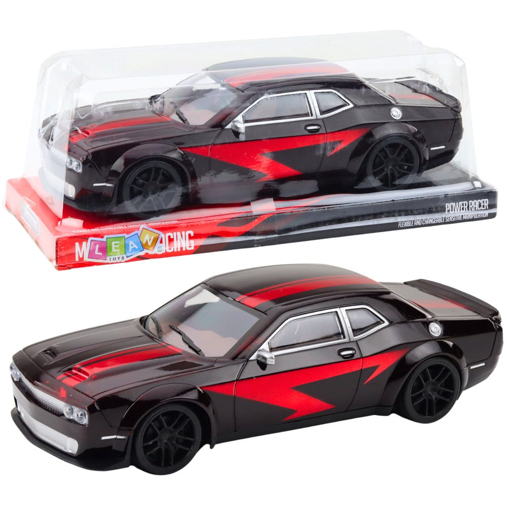 Leksaks sportbil med bakhjulsdrift push-and-go 28 cm svart/röd