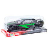 Leksaks sportbil med bakhjulsdrift push-and-go svart/grön 28 cm