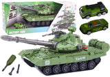 Leksakstank demonterbar 42 cm med ljus/ljud och 2 militärfordon