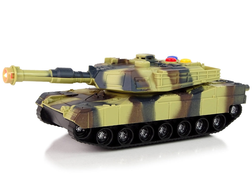 Leksakstank militärpanser 1:32 med ljud och ljus, brun 18 cm