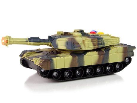 Leksakstank militärpanser 1:32 med ljud och ljus, brun 18 cm