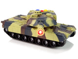 Leksakstank militärpanser 1:32 med ljud och ljus, brun 18 cm