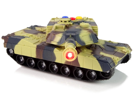 Leksakstank militärpanser 1:32 med ljud och ljus, brun 18 cm