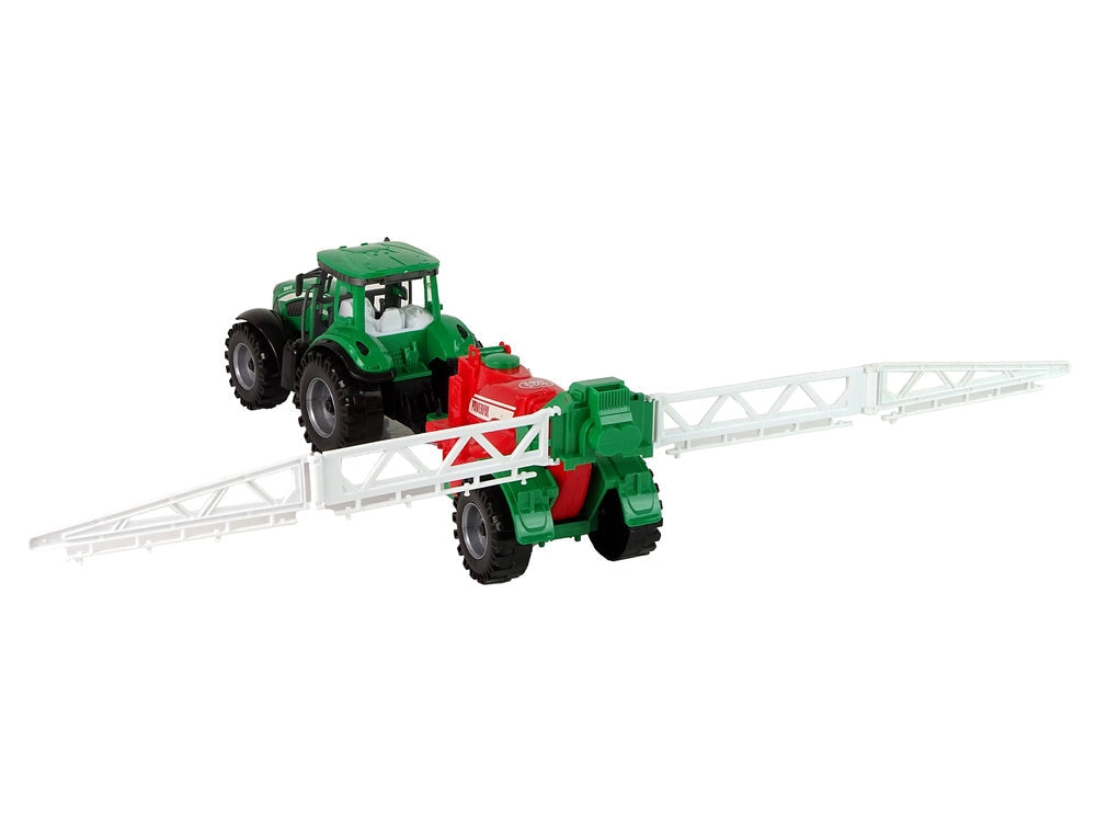 Leksakstraktor med spruta 49 cm friktionsdrift rörliga armar 3+