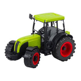 Leksakstraktor med timmertrailer och stockar 47 cm grön plast