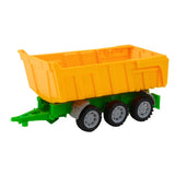 Leksakstraktor med trailer 46 cm röd traktor gul släp i plast