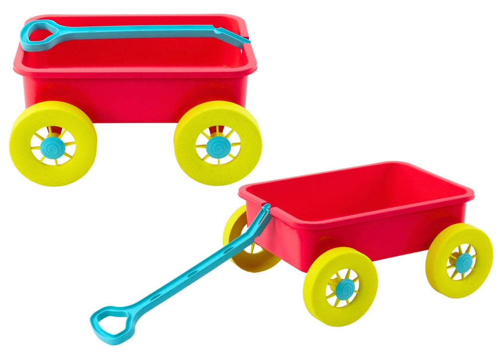 Leksaksvagn dragvagn i plast pastellrosa 32,5 cm, från 3 år