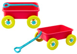 Leksaksvagn dragvagn i plast pastellrosa 32,5 cm, från 3 år