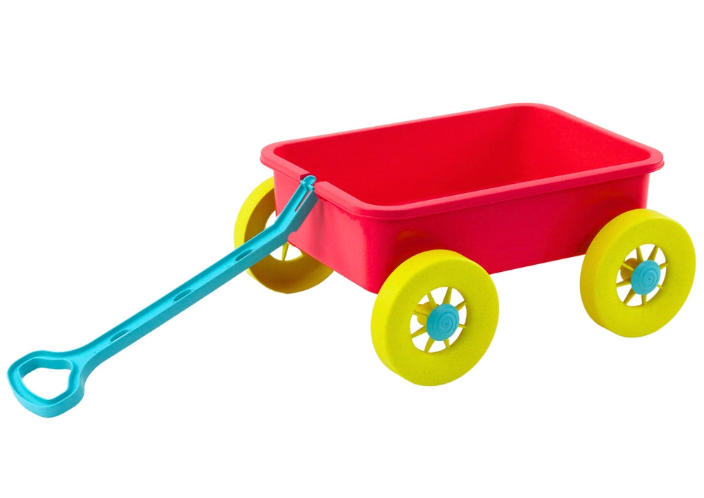 Leksaksvagn dragvagn i plast pastellrosa 32,5 cm, från 3 år
