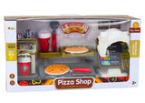 Lekset pizzeria/butik med pizzaugn, kassaregister & kaffemaskin 3+