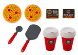 Lekset pizzeria/butik med pizzaugn, kassaregister & kaffemaskin 3+