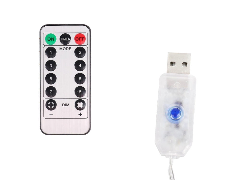 Ljusslinga ljusgardin stjärnor RGB 138 LED USB 5 m med fjärrkontroll