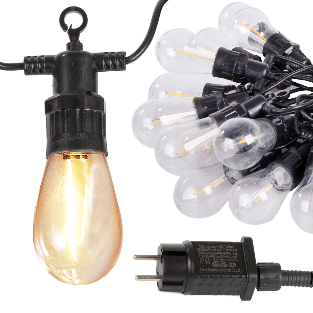 Ljusslinga utomhus 15 LED varmvit 15 m IP44