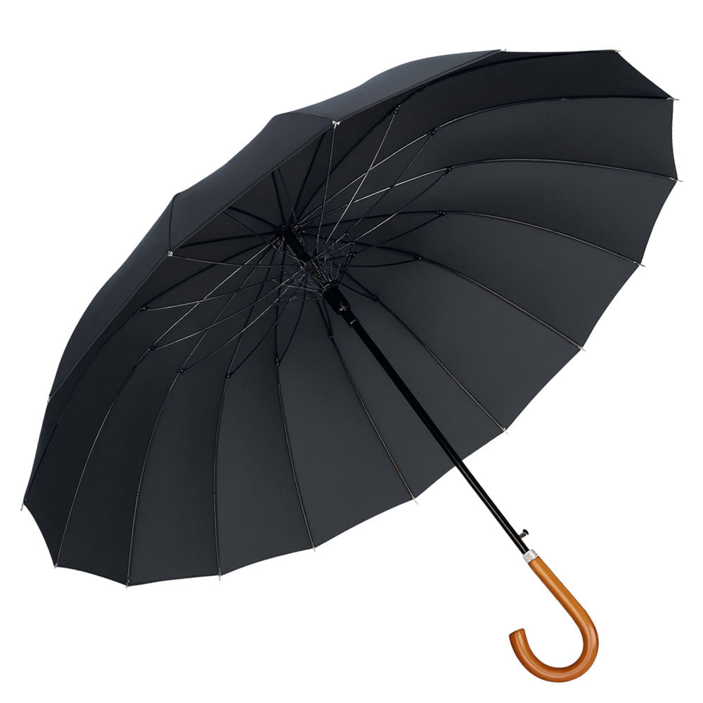 Långparaply 24 ribbor 115 cm automatisk öppning/stängning med fodral