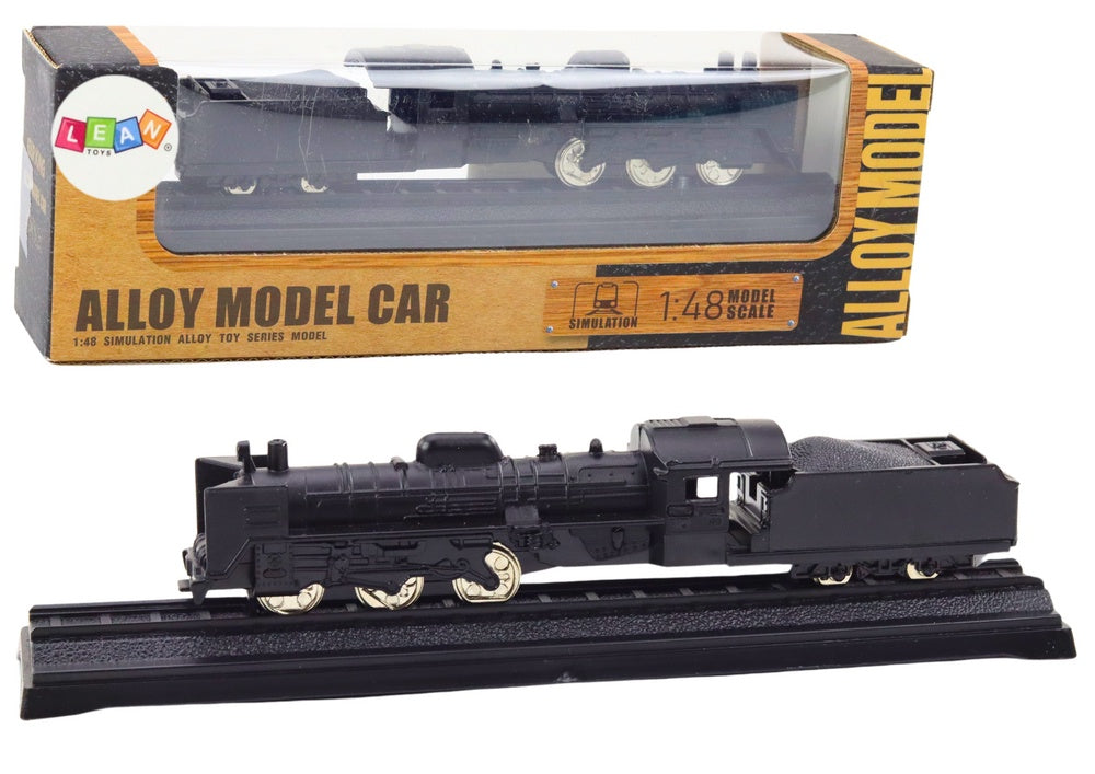 Lokomotivvagn modell i metall 1:48 svart 15 cm