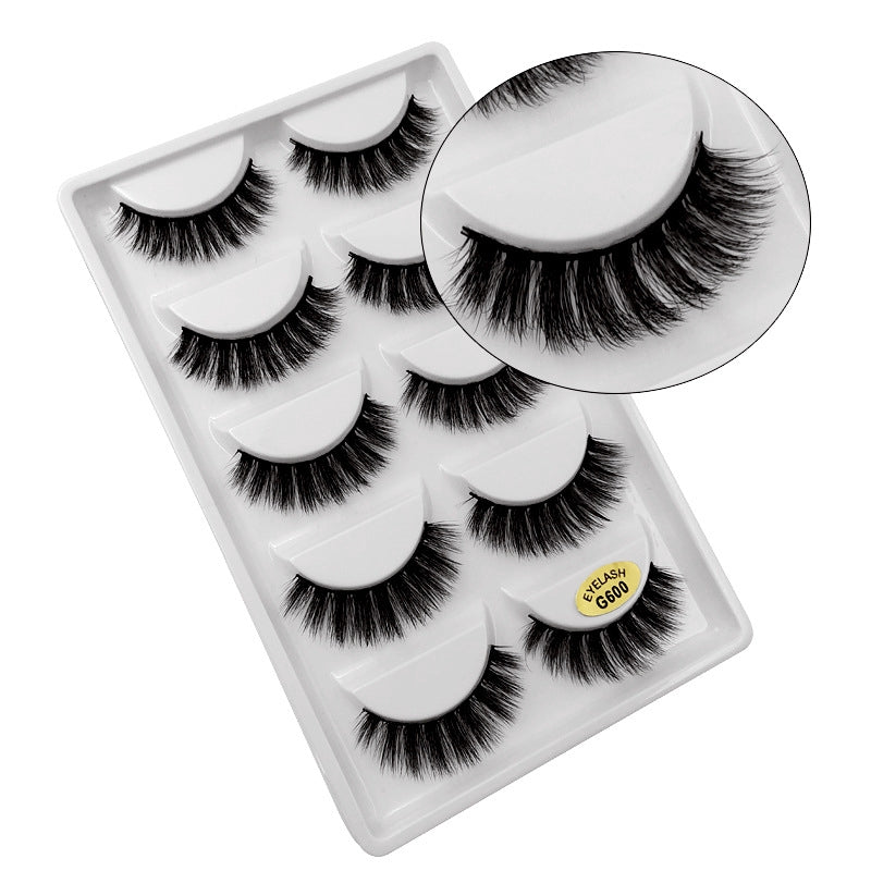 Lösögonfransar 3D faux mink svarta 11 mm 5 par (10 st)