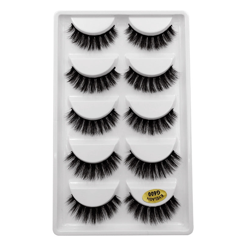 Lösögonfransar 3D faux mink svarta 11 mm 5 par (10 st)