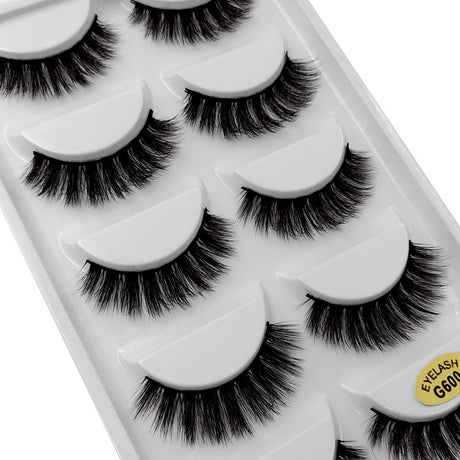 Lösögonfransar 3D faux mink svarta 11 mm 5 par (10 st)