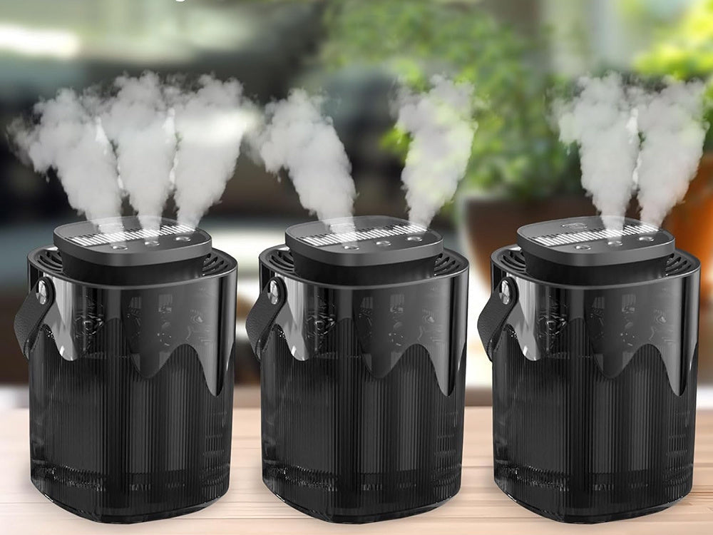 Luftfuktare 3000 ml aromadiffuser USB 3 lägen varmvitt ljus svart