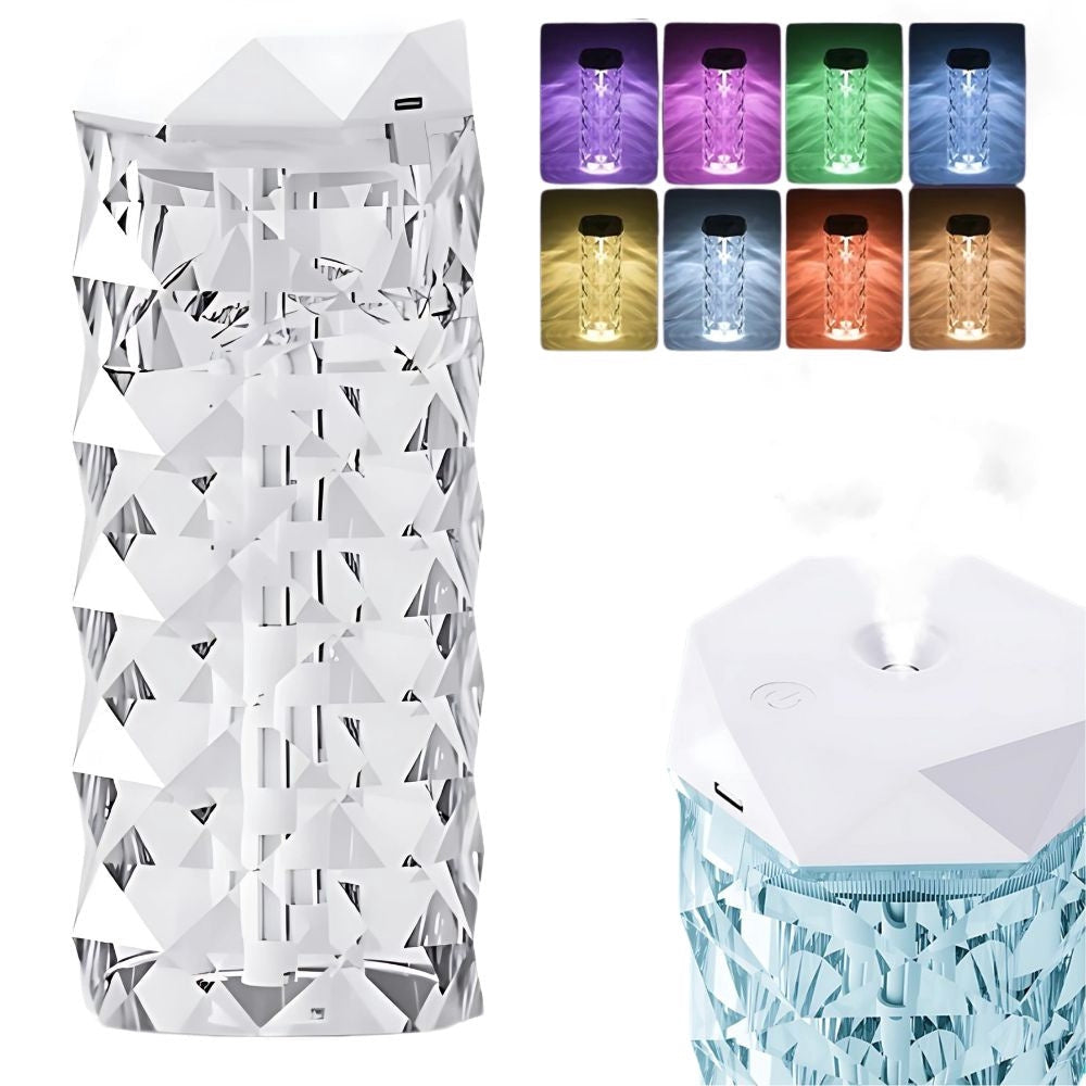 Luftfuktare aromadiffuser 1000 ml RGB vit USB-C