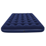 Luftmadrass dubbel 191x137x22 cm velour 300 kg marinblå
