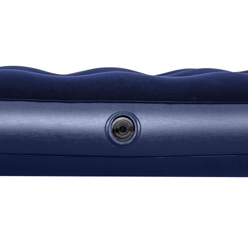 Luftmadrass dubbel 191x137x22 cm velour 300 kg marinblå