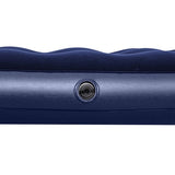 Luftmadrass dubbel 191x137x22 cm velour 300 kg marinblå