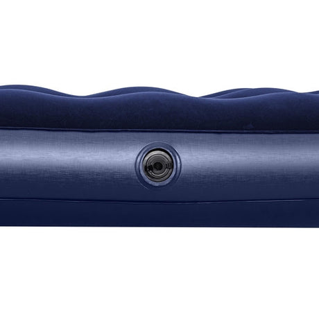 Luftmadrass dubbel 191x137x22 cm velour 300 kg marinblå