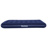 Luftmadrass dubbel 191x137x22 cm velour 300 kg marinblå