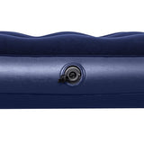 Luftmadrass dubbel 191x137x22 cm velour 300 kg marinblå