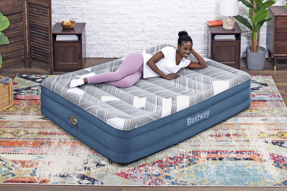 Luftmadrass dubbel 203x152x36 cm med inbyggd elpump 220-240 V