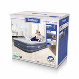 Luftmadrass dubbel 226x152 cm med huvudkudde & inbyggd AC-pump