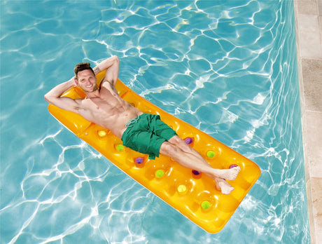 Luftmadrass för pool och strand 188x71 cm PVC gul max 90 kg